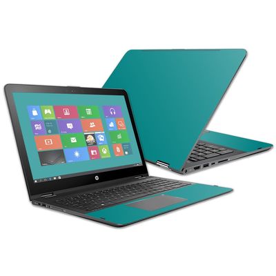 Mightyskins Skin Compatible with Hp Envy X360 15z 15" (2016) - Solid Teal | Protective, Durable, and Unique Vinyl Decal Wrap Cover | Easy to Apply, Remove, and Change Styles | Made in The USA