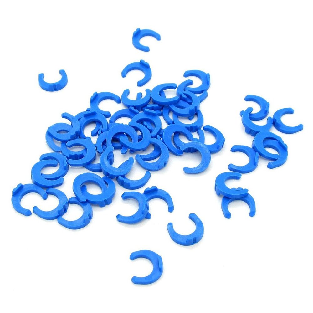 Newzoll 1/4 Inch Locking Clips for RO Water Filter, Blue, 50 Pcs