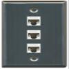 RiteAV 1 Gang 3 Port Cat5e Ethernet Wall Plate - Stainless Steel view 1