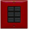 RiteAV Decorative 1 Gang 6 Port Cat5e Ethernet Wall Plate - Red/Black view 1