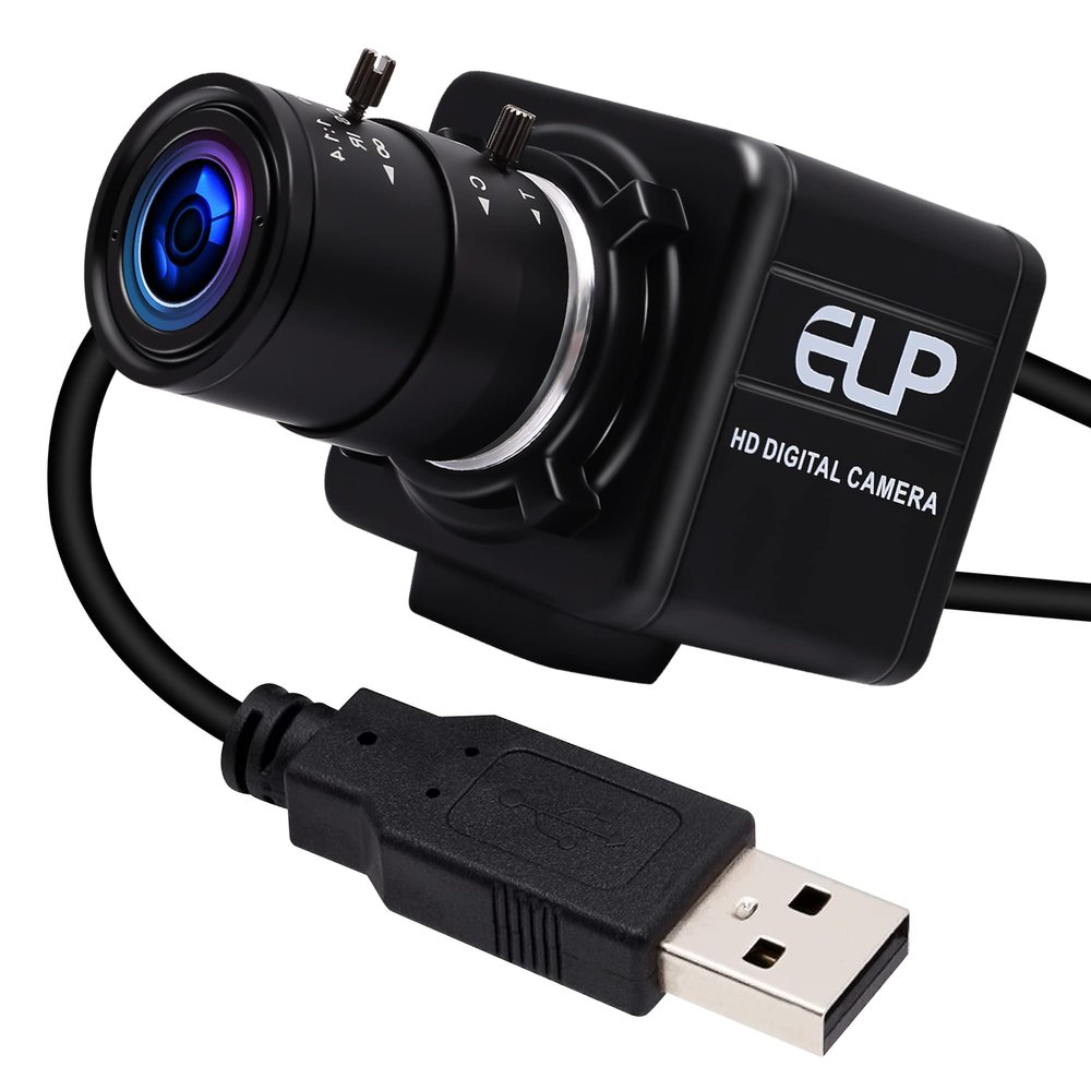 ELP Low Illumination USB Camera HD Manual Zoom 4mm Lens PC CMERA for Computer Mini UVC Webcam 0.01lux Industrial Webcamera 960P AR0130 Security Lightburn Cam for Laptop