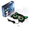 Folding Earphone Cute LED Light Cartoon Cat Earphone for Gaming Cat Headphone for PC Computer Mobile Phone MP3 Mobile Phone Music Headphones (Green) view 4