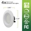 4 Pack Bioluz LED 4-inch 13 Watt 90 CRI Dimmable LED Retrofit Recessed Lighting Fixture - 2700K LED Ceiling Light - 910 Lumen Recessed Downlight UL-listed JA8 CEC view 4