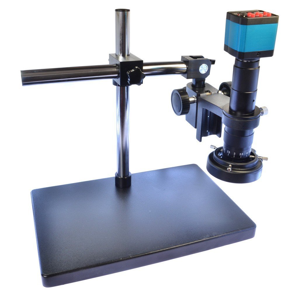 14MP HDMI HD USB Digital Industry Video Microscope Camera Set&Big Boom Stand Universal Bracket &180X C-Mount Lens & 60 LED Light