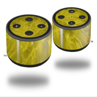 Skin Wrap Decal Set 2 Pack for Amazon Echo Dot 2 - Stardust Yellow (2nd Generation ONLY - Echo NOT Included)