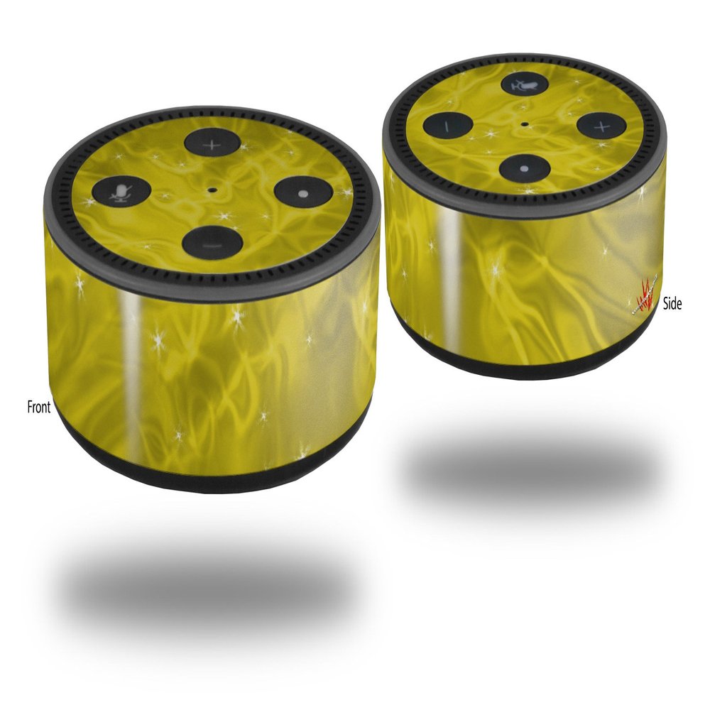 Skin Wrap Decal Set 2 Pack for Amazon Echo Dot 2 - Stardust Yellow (2nd Generation ONLY - Echo NOT Included)