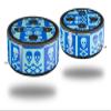 Skin Wrap Decal Set 2 Pack for Amazon Echo Dot 2 - Skull and Crossbones Pattern Blue (2nd Generation ONLY - Echo NOT Included) view 1