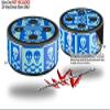 Skin Wrap Decal Set 2 Pack for Amazon Echo Dot 2 - Skull and Crossbones Pattern Blue (2nd Generation ONLY - Echo NOT Included) view 2