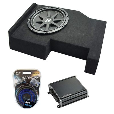 American Sound Connection Compatible with 2014-2018 GMC Sierra Crew Cab Kicker Bundle Comp C12 Single 12 Sub Box CXA400.1