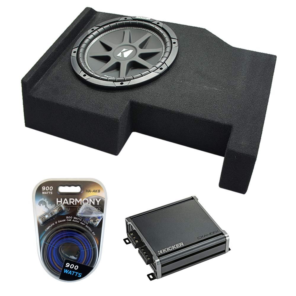 American Sound Connection Compatible with 2014-2018 GMC Sierra Crew Cab Kicker Bundle Comp C12 Single 12 Sub Box CXA400.1