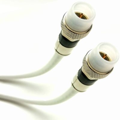 10ft White Bare Copper RG6 Cable 18AWG CORE 3Ghz 75 Ohm CL2 in-Wall Use HD Antenna Approved Weather Boot Water Seal CONNECTORS UL ETL Cut to Order Assembled in USA