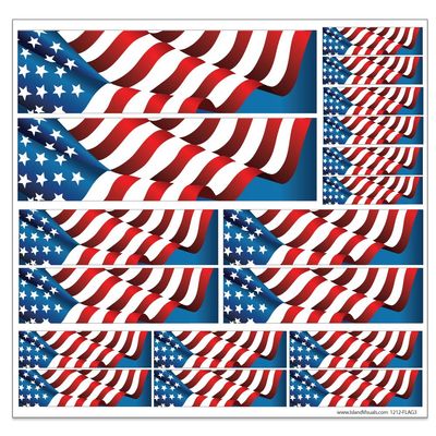American Flag - USA - 12" x 12" Vinyl Sticker Decal Sheet For Car/Truck/Laptop