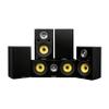 Fluance Signature HiFi Compact Surround Sound Home Theater 5.0 Channel Speaker System Including 2-Way Bookshelf, Center Channel and Rear Surround Speakers - Black Ash (HF50BC) view 1