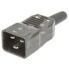 RS Pro 7769125 C20 Cable Mount IEC Connector Plug Screw Termination Rated at 16A 250 V ac view 1