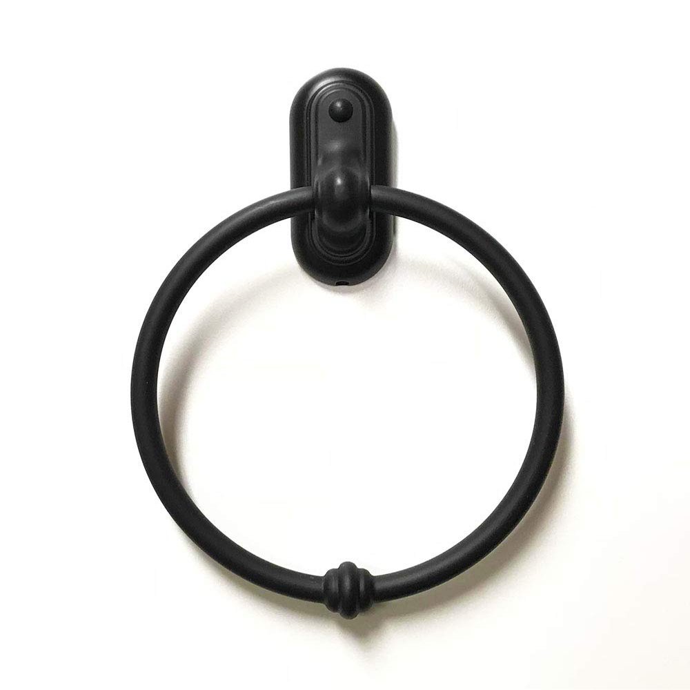 Wood Technology Towel Ring in Matte Black