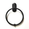 Wood Technology Towel Ring in Matte Black view 1
