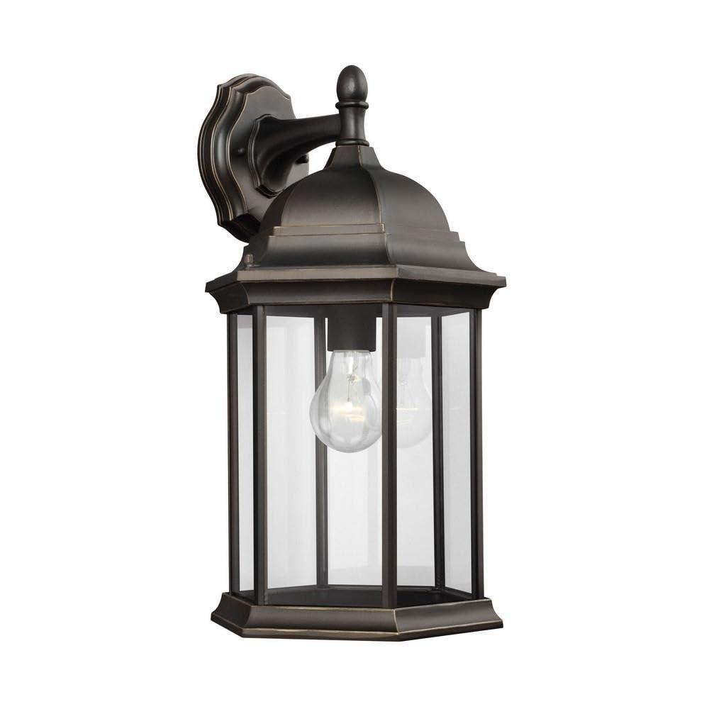 Generation Lighting 8438701-71 Sevier Traditional Large One Light Outdoor Wall Lantern Oustide Fixture, Antique Bronze Finish