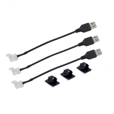 MJJC USB LED Light Strip Connector,USB to 2 Pin 8mm Solderless Quick Connectors for DIY 5V DC Single Color 2835 3528 Non-Waterproof LED Ribbon Light (2Pin 8mm Connector)