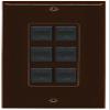 RiteAV Decorative 1 Gang 6 Port Cat5e Ethernet Wall Plate - Brown/Brown view 1