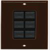 RiteAV Decorative 1 Gang 6 Port Cat5e Ethernet Wall Plate - Brown/Black view 1