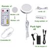 AIBOO LED Under Cabinet Puck Lights CCT Light Color Temperature Adjustable Warm+White Double Color with Dimmable RF Remote Controller for Kitchen Shelf Ambiance Display Lighting (8 Lights, 24W) view 2