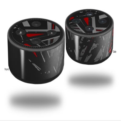 Skin Wrap Decal Set 2 Pack for Amazon Echo Dot 2 - Baja 0023 Red (2nd Generation ONLY - Echo NOT Included)