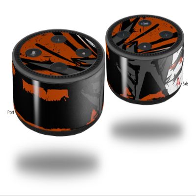 Skin Wrap Decal Set 2 Pack for Amazon Echo Dot 2 - Baja 0040 Orange Burnt (2nd Generation ONLY - Echo NOT Included)