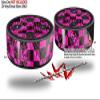 Skin Wrap Decal Set 2 Pack for Amazon Echo Dot 2 - Pink Checkerboard Sketches (2nd Generation ONLY - Echo NOT Included) view 2