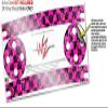 Skin Wrap Decal Set 2 Pack for Amazon Echo Dot 2 - Pink Checkerboard Sketches (2nd Generation ONLY - Echo NOT Included) view 3