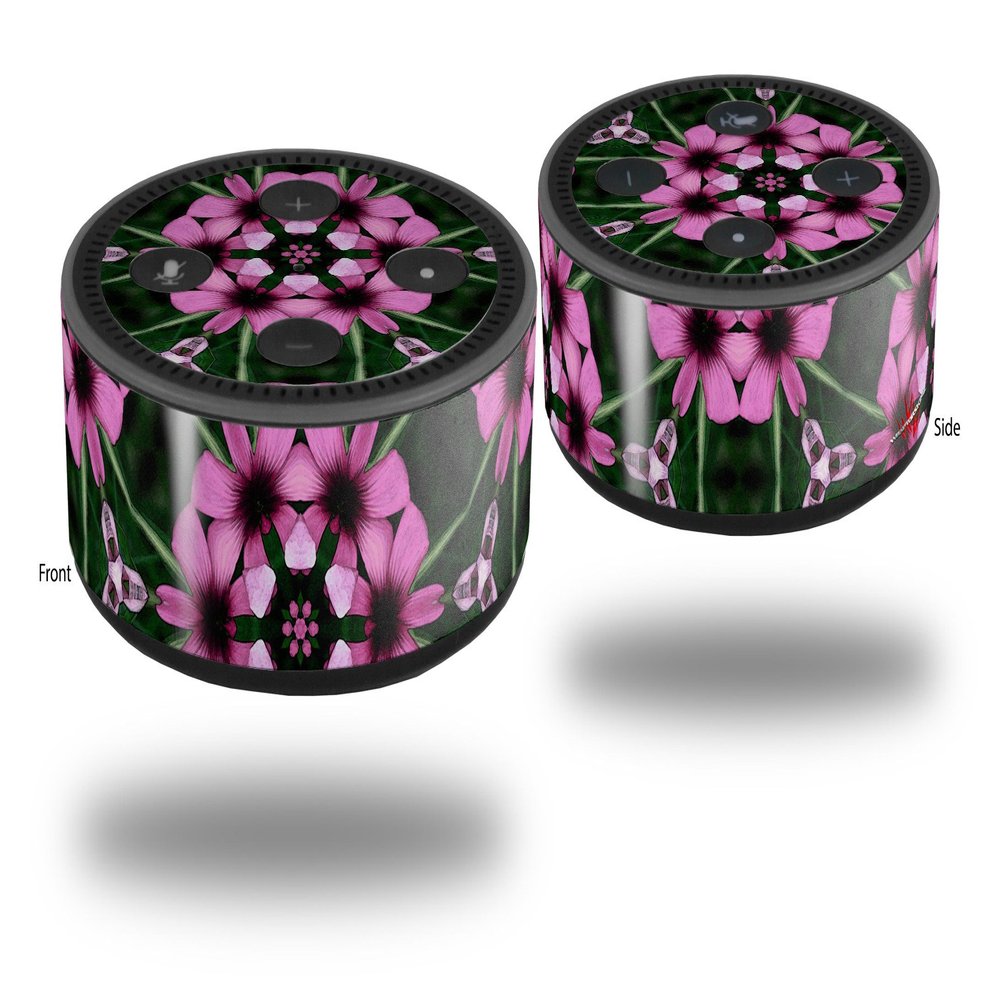 Skin Wrap Decal Set 2 Pack for Amazon Echo Dot 2 - Floral Pattern Pink (2nd Generation ONLY - Echo NOT Included)