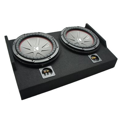 American Sound Connection ASC FTB2X10-15EXTCAB Compatible with Ford F150 Cab 2015-2025 Dual 10" Sub Box, 43CWR102 10" CompR CWR10 Series 400W RMS 2 Ohm DVC Car Sub & RING-1X10 Wood Trim Adaptor 10"