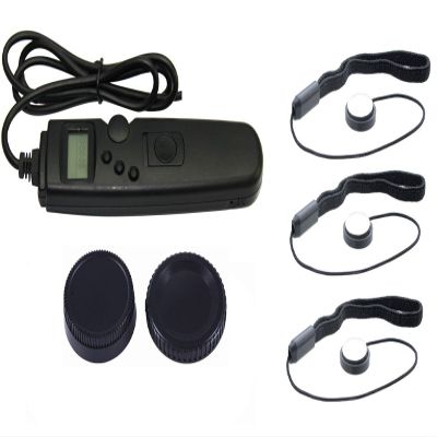 NinoLite 6 Piece Timer MC-DC2 Compatible + 3 Lens Cap Holders + 2 Camera Caps