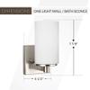 Sea Gull Lighting 4139101-962 Hettinger One Light Wall / Bath Sconce Vanity Style Lights, Brushed Nickel Finish,White view 3