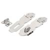 uxcell Cupboard Drawer Safety Padlock Door Latch Lock Hasp Staples Silver Tone 5pcs view 2