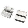 uxcell 10mm Thickness Double Clamps Glass Door Hinges Silver Tone 2pcs view 1