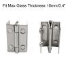 uxcell 10mm Thickness Double Clamps Glass Door Hinges Silver Tone 2pcs view 2
