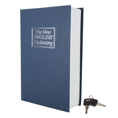 Stalwart Portable New English Dictionary Diversion Book Safe with Key, Blue
