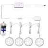 AIBOO Linkable LED Under Cabinet Lights Hardwired 12V Slim Aluminum Dimmable Puck Lights with Remote Control for Cupboard Lighting (4 Lights, Daylight White, NO Wall Plug) view 1