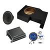 American Sound Connection Bundle GM1X12-CREW14UP Compatible with Chevy Silverado Crew Cab 2014-2018 Single 12" Sub Box, 48CWR124 500W RMS 4 Ohm Sub and 46CXA8001 1600W Sub Amp view 1
