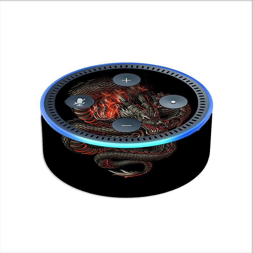 Skin Decal Vinyl Wrap for Amazon Echo Dot 2 (2nd Generation) / Dragon Snake Serpant