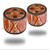 Skin Wrap Decal Set 2 Pack for Amazon Echo Dot 2 - Wavey Burnt Orange (2nd Generation ONLY - Echo NOT Included) view 1