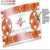 Skin Wrap Decal Set 2 Pack for Amazon Echo Dot 2 - Wavey Burnt Orange (2nd Generation ONLY - Echo NOT Included) view 3