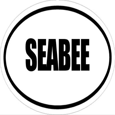 3" Printed Euro Style Oval Seabee Decal Sticker dcor Great Size for Mug Phone case Hard Hats and Helmets.