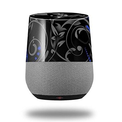 Twisted Garden Gray and Blue - Decal Style Skin Wrap fits Google Home Original (Google Home NOT Included)