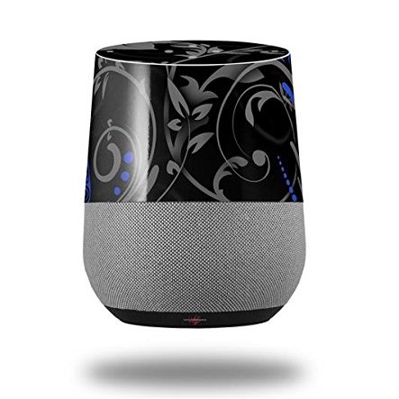 Twisted Garden Gray and Blue - Decal Style Skin Wrap fits Google Home Original (Google Home NOT Included)