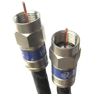 PHAT SATELLITE 200ft Direct Burial Underground RG6 COAXIAL Cable 18AWG 75 Ohm Gel Braided Anti Moisture & Condensation Weather Seal All Brass CONNECTORS UL ETL Cut to Order Assembled in USA INTL
