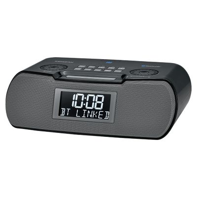 Sangean RCR-20 AM/FM Bluetooth Clock Radio, USB Charging, Backup, Black