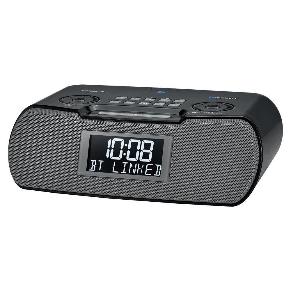 Sangean RCR-20 AM/FM Bluetooth Clock Radio, USB Charging, Backup, Black