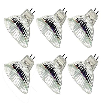 CTKcom MR16 12v 20w Halogen Light Bulbs(6 Pack) - 12 Volt Bi Pin Base,High Lumens, Precision Halogen Reflector Fiber Optic Light Bulb, Glass Cover,6 Pack