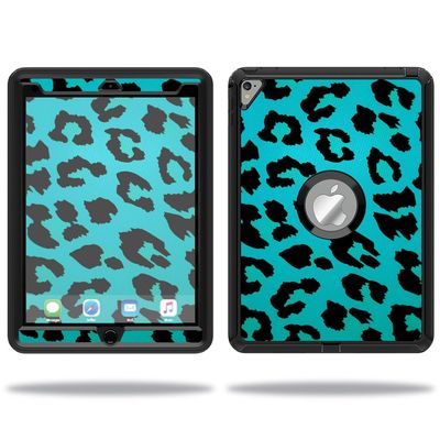MightySkins Skin Compatible with OtterBox Defender Apple iPad Pro 9.7 Case wrap Cover Sticker Skins Teal Leopard